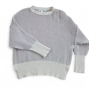 Altar'd State Woman's Ribbed Sweater Ivory/Mocha Size XS